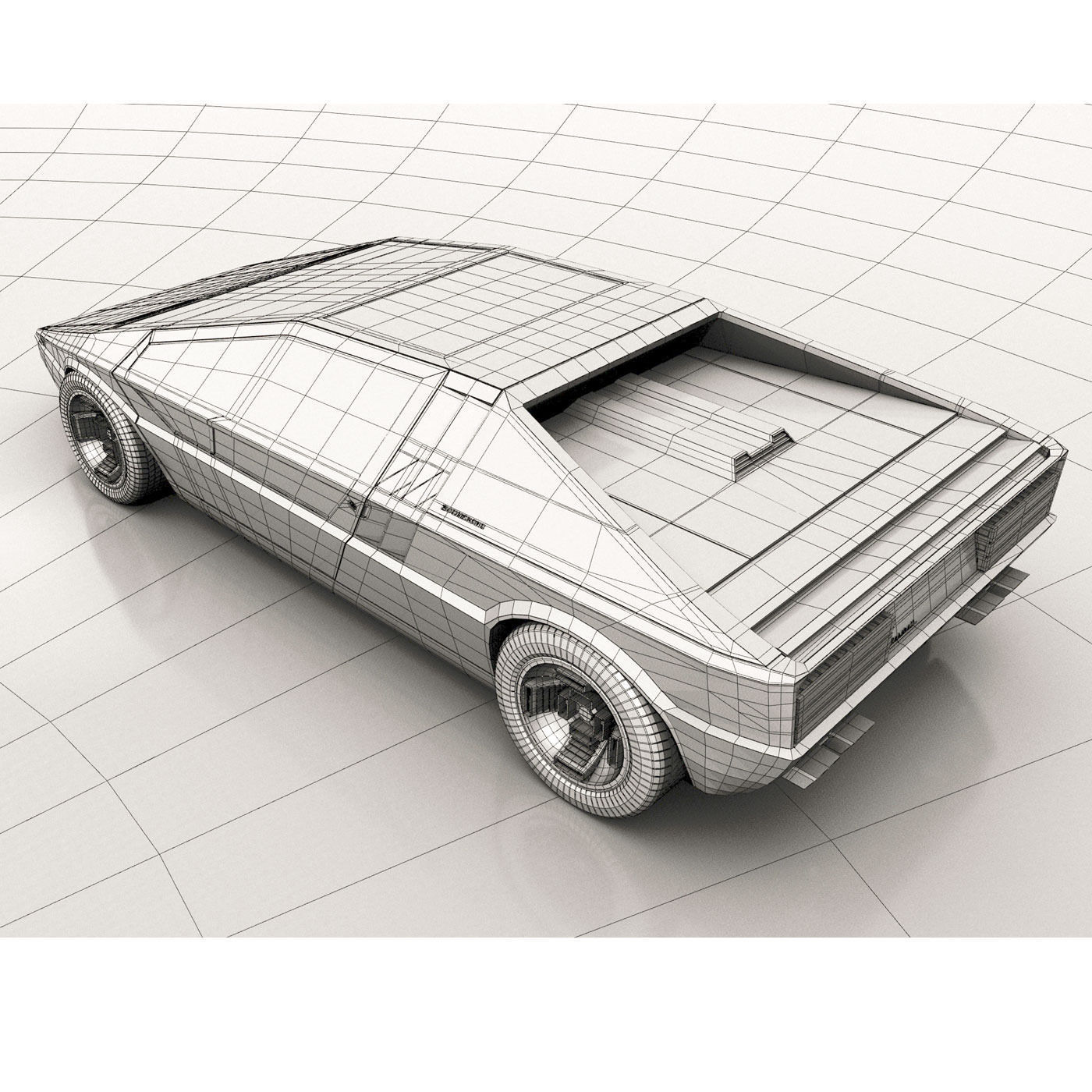 1971 Maserati Boomerang Concept Car 3D model_13
