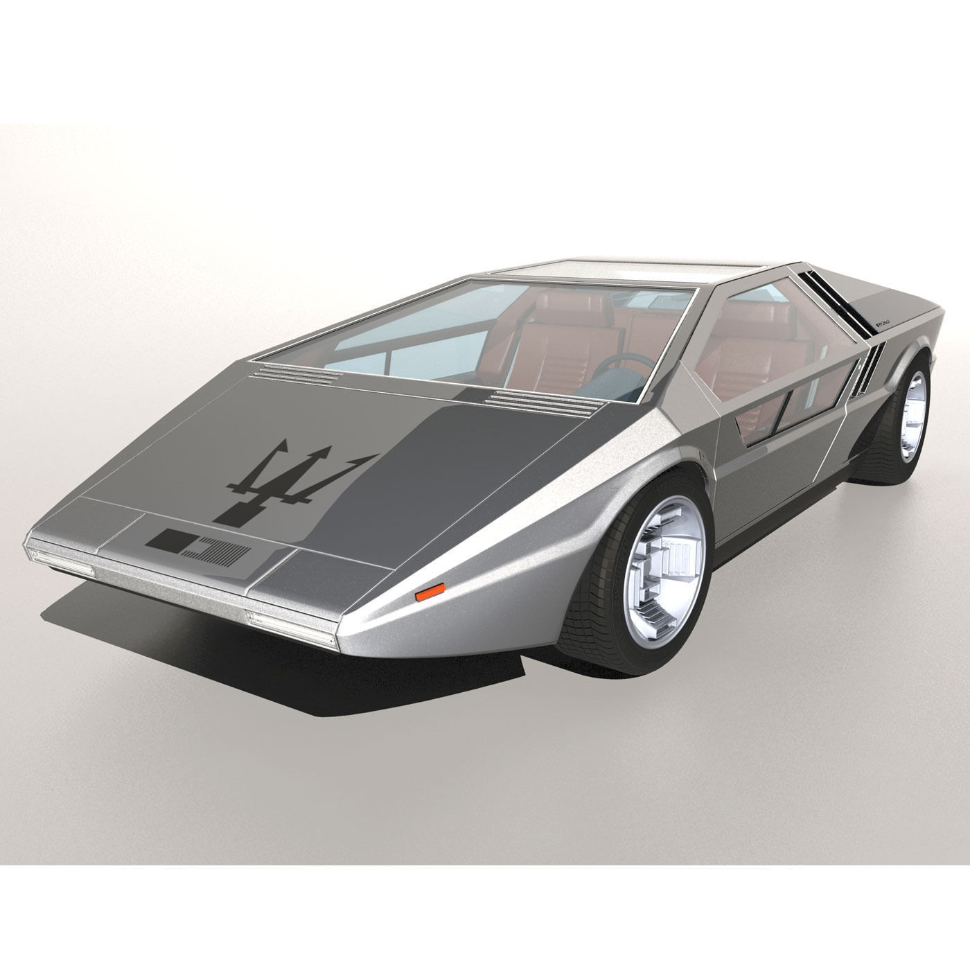 1971 Maserati Boomerang Concept Car 3D model_6