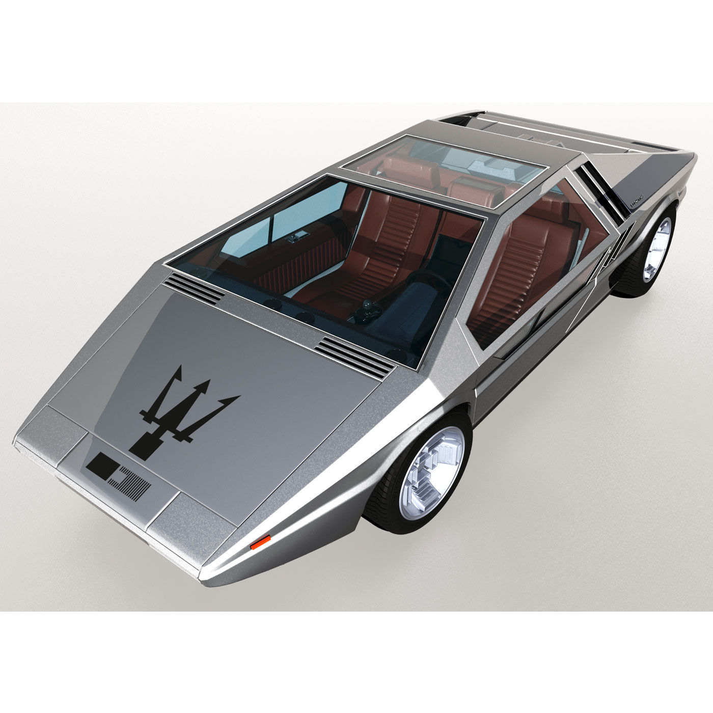 1971 Maserati Boomerang Concept Car 3D model_2