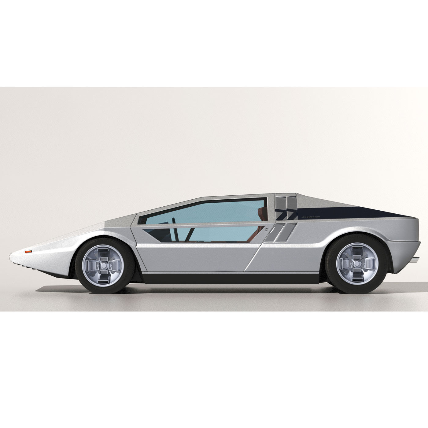 1971 Maserati Boomerang Concept Car 3D model_10