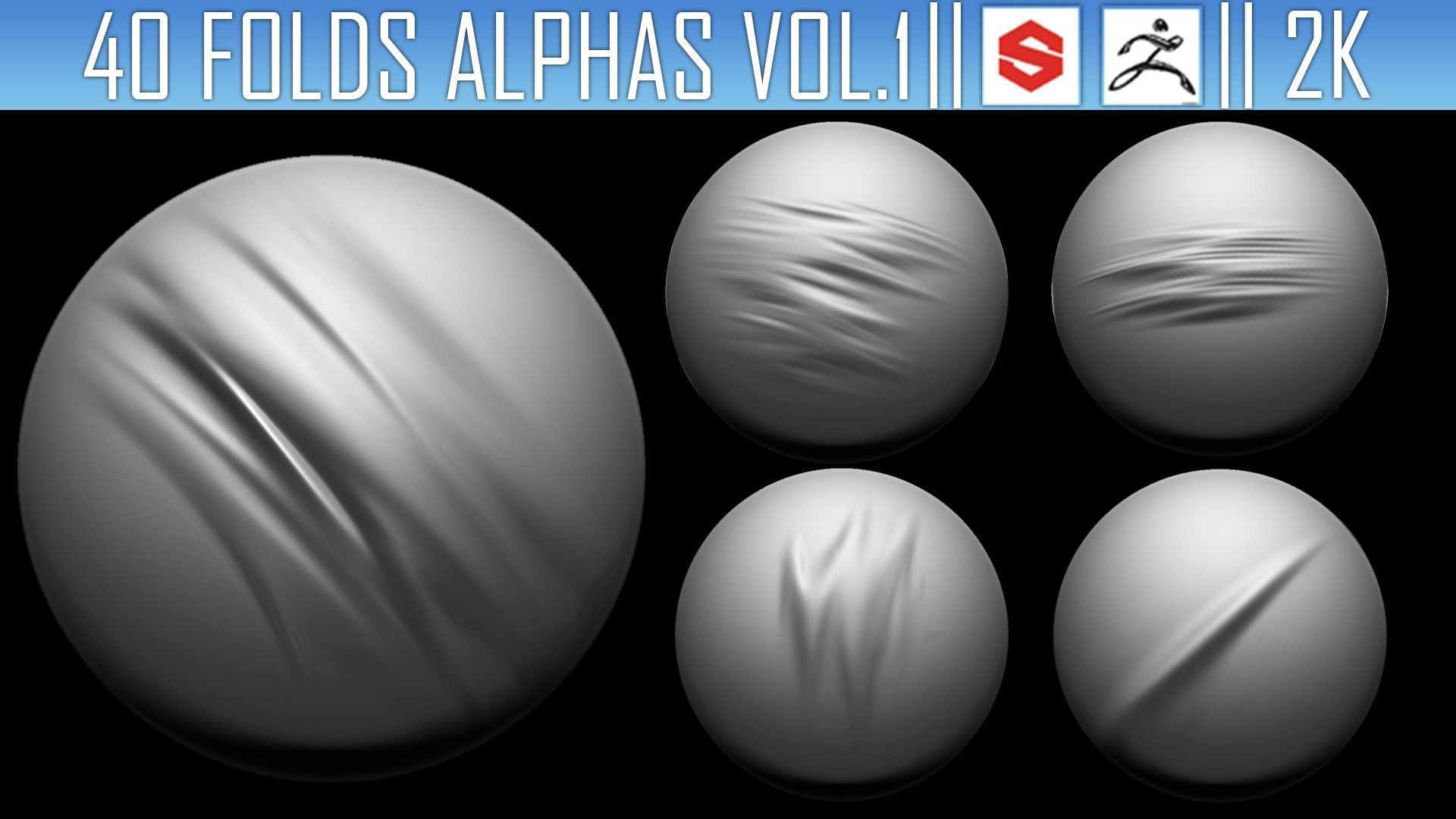 ZBRush Folds Alphas