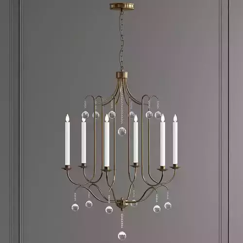 Piper chandelier with four candle holders and crystals
