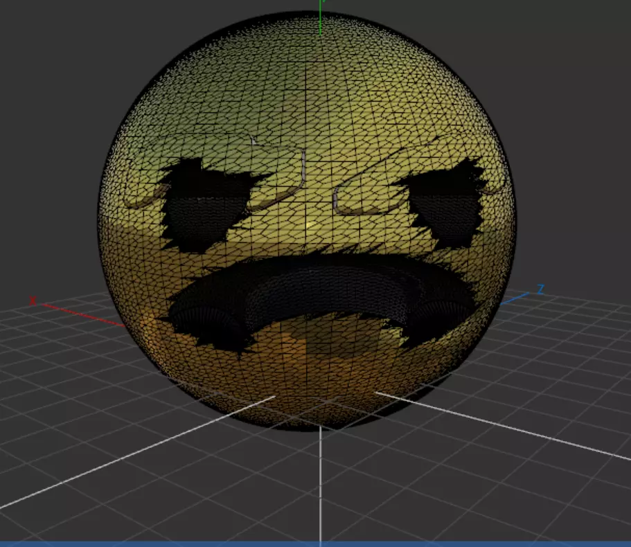 Fuddy ball with sad face Free 3D model