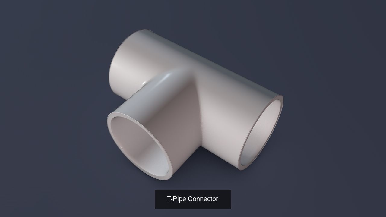 Pipe Connectors - Set of 3 3D Model Collection_1