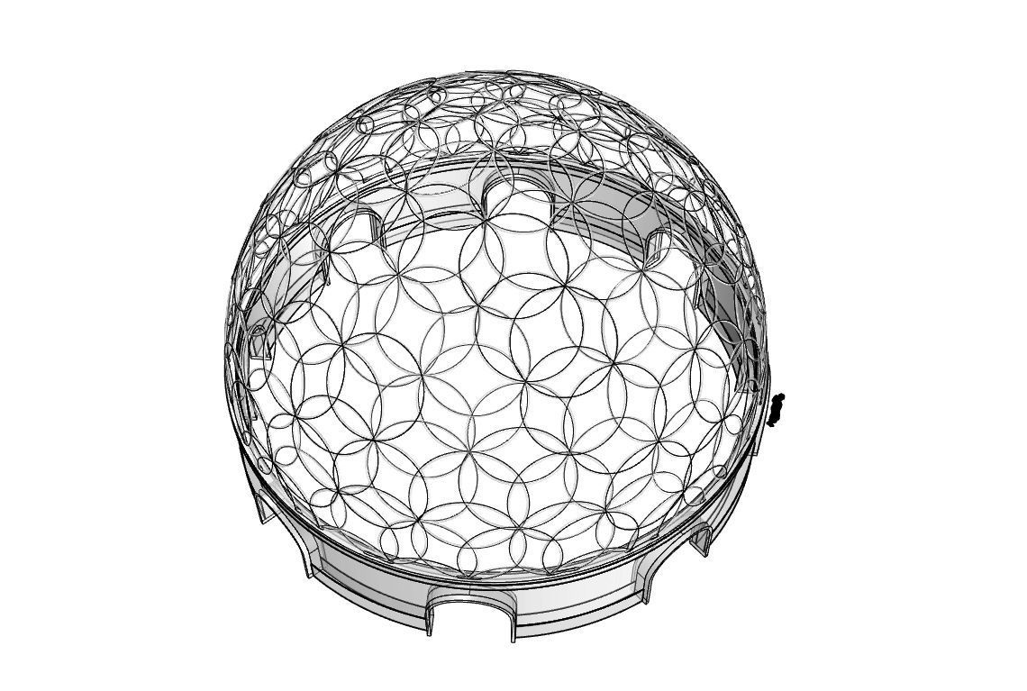 Geodesic Dome Flower of Life Pavilion Architectural Structure  3D model_82
