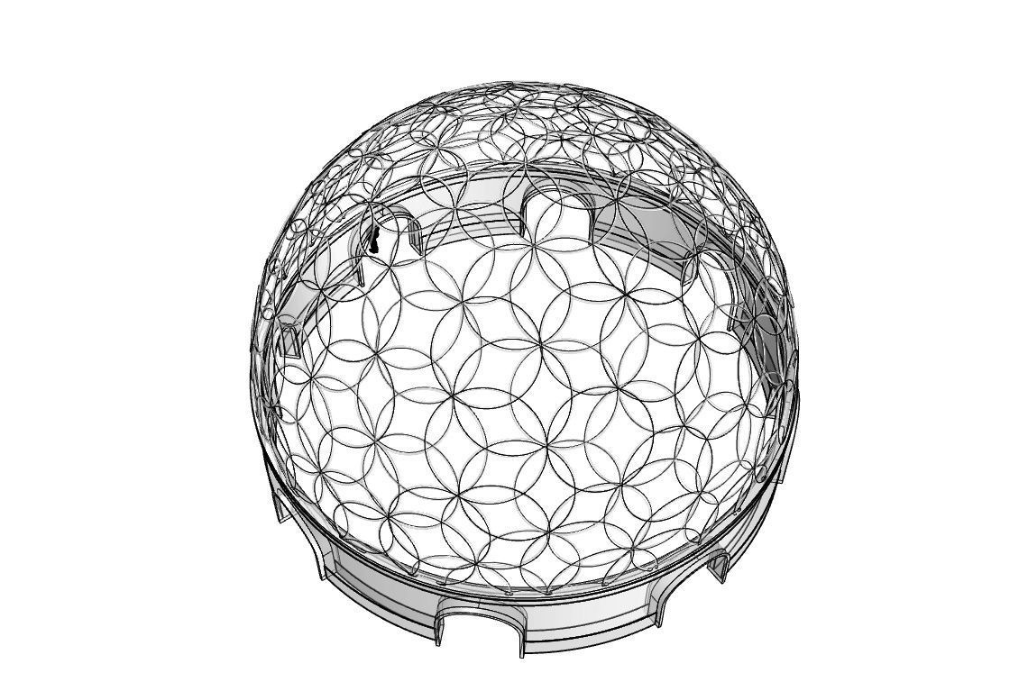 Geodesic Dome Flower of Life Pavilion Architectural Structure  3D model_70