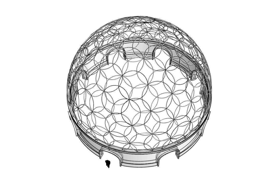 Geodesic Dome Flower of Life Pavilion Architectural Structure  3D model_61