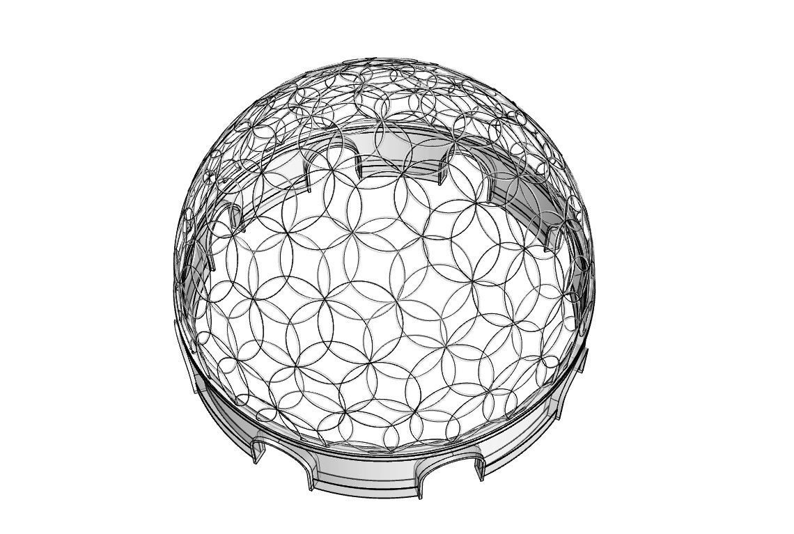Geodesic Dome Flower of Life Pavilion Architectural Structure  3D model_80