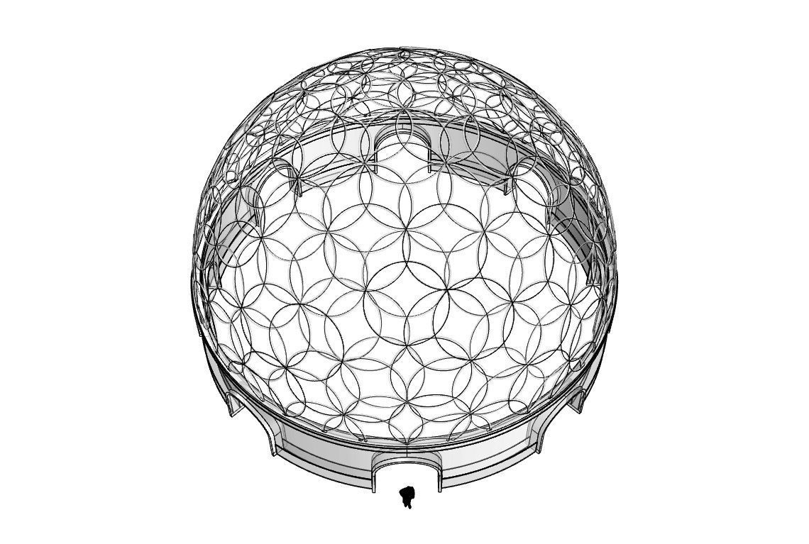 Geodesic Dome Flower of Life Pavilion Architectural Structure  3D model_89