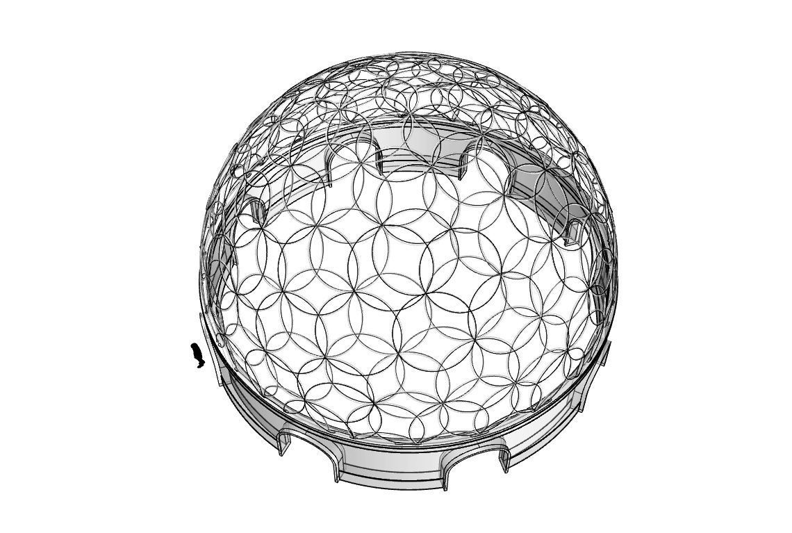 Geodesic Dome Flower of Life Pavilion Architectural Structure  3D model_64