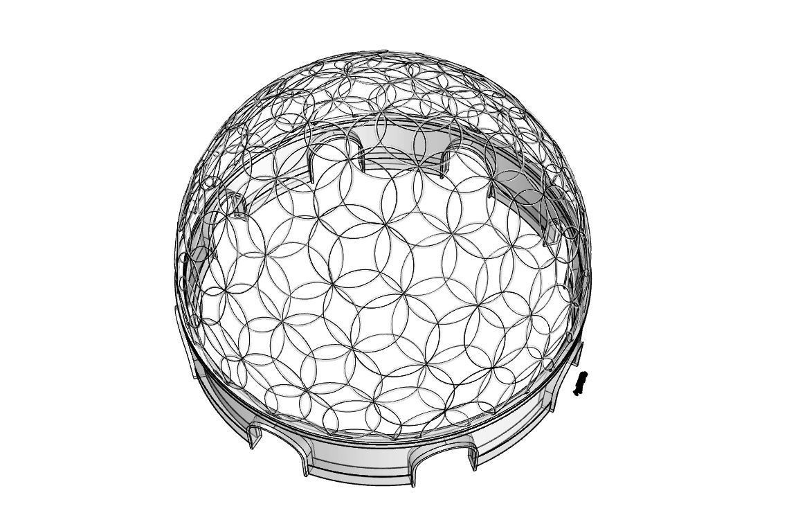 Geodesic Dome Flower of Life Pavilion Architectural Structure  3D model_84