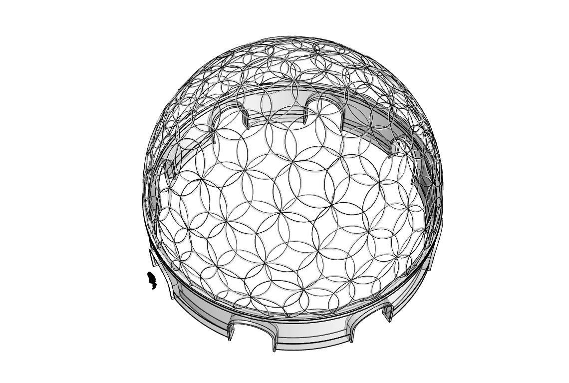 Geodesic Dome Flower of Life Pavilion Architectural Structure  3D model_66