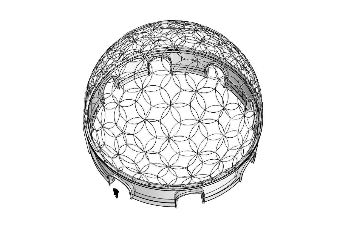 Geodesic Dome Flower of Life Pavilion Architectural Structure  3D model_65
