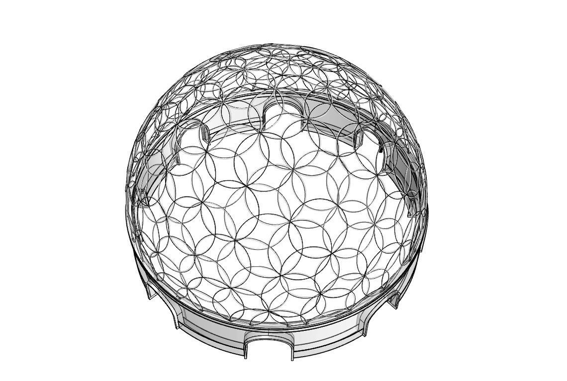 Geodesic Dome Flower of Life Pavilion Architectural Structure  3D model_78