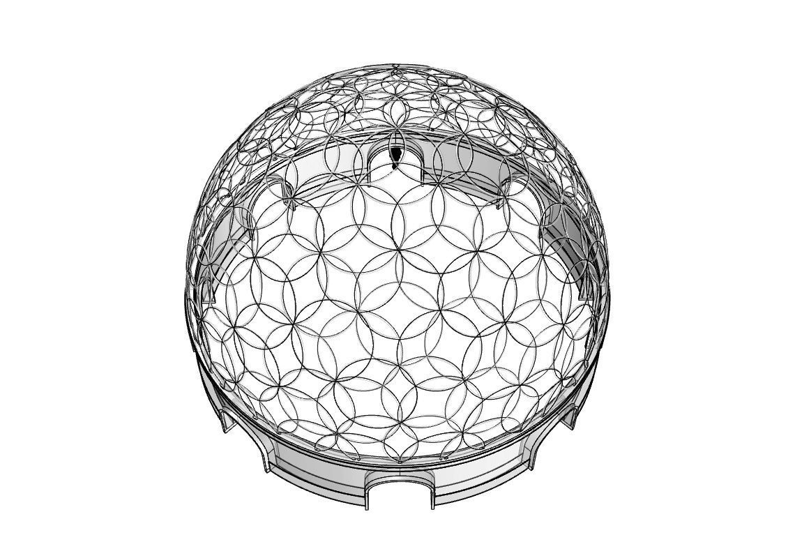 Geodesic Dome Flower of Life Pavilion Architectural Structure  3D model_73