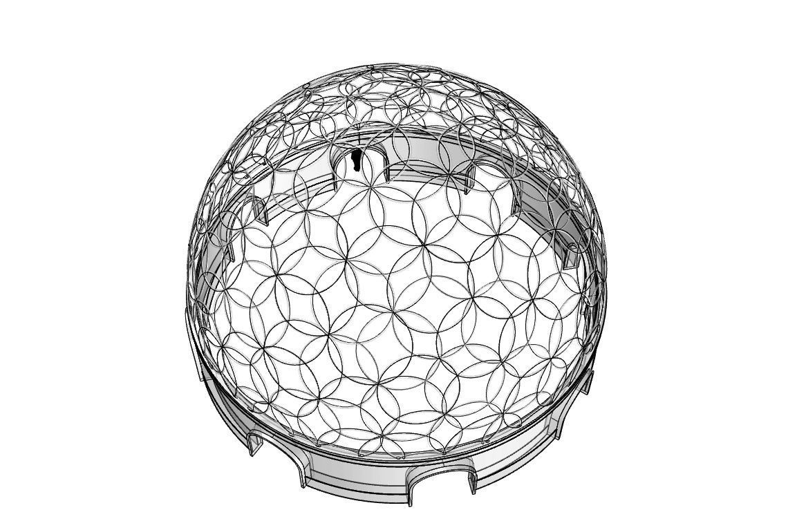 Geodesic Dome Flower of Life Pavilion Architectural Structure  3D model_74