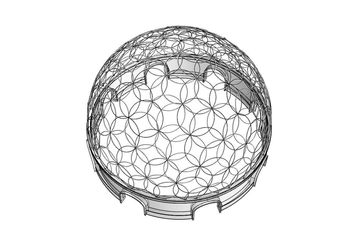 Geodesic Dome Flower of Life Pavilion Architectural Structure  3D model_69