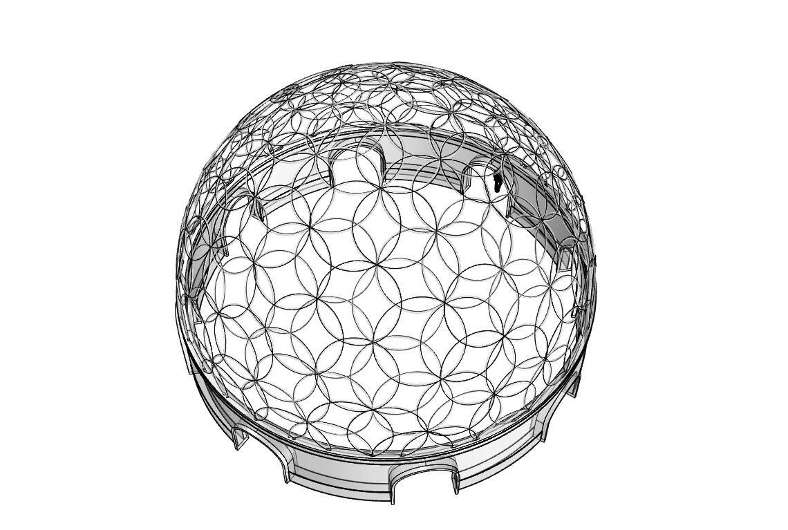 Geodesic Dome Flower of Life Pavilion Architectural Structure  3D model_77