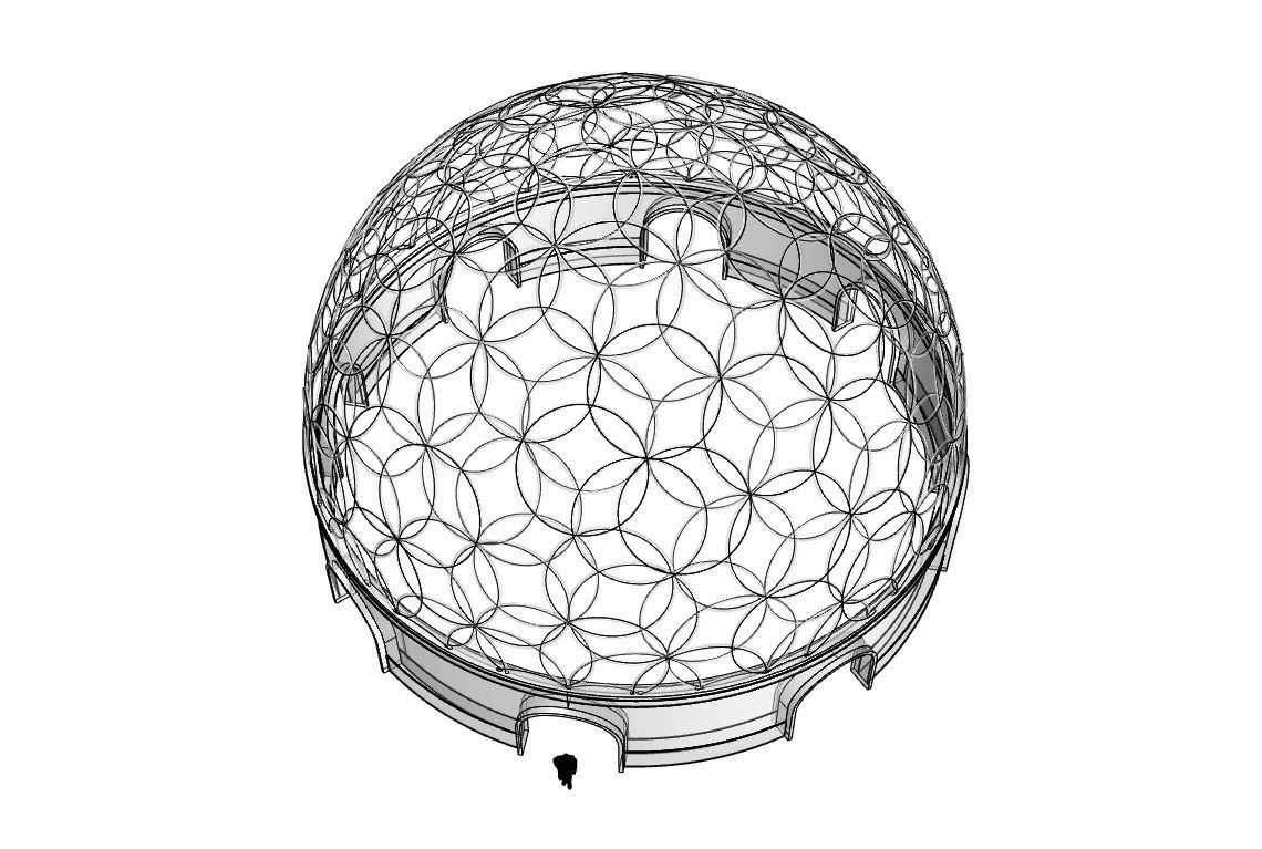 Geodesic Dome Flower of Life Pavilion Architectural Structure  3D model_60