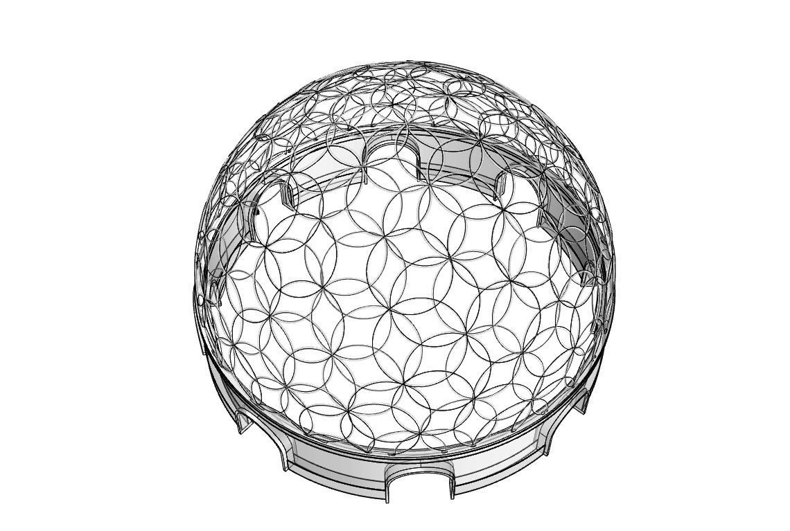 Geodesic Dome Flower of Life Pavilion Architectural Structure  3D model_72
