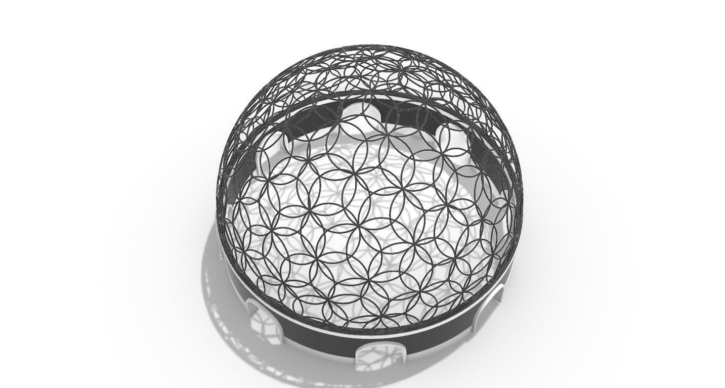 Geodesic Dome Flower of Life Pavilion Architectural Structure  3D model_40