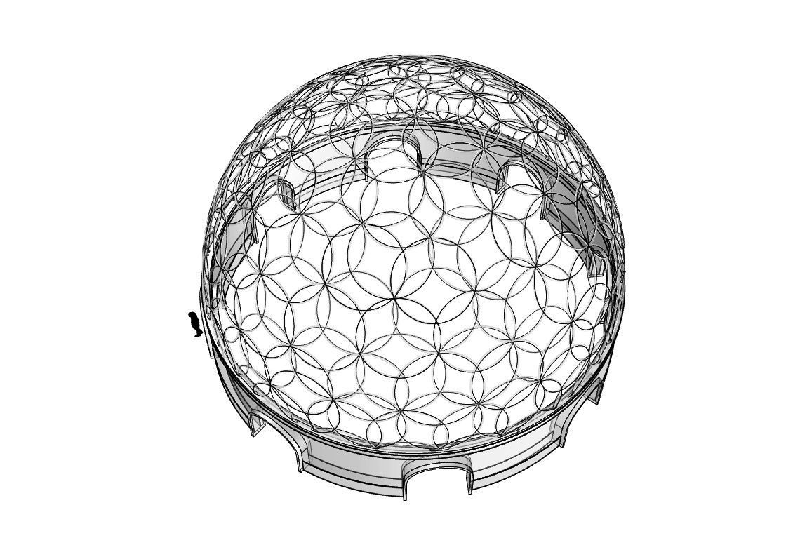 Geodesic Dome Flower of Life Pavilion Architectural Structure  3D model_63