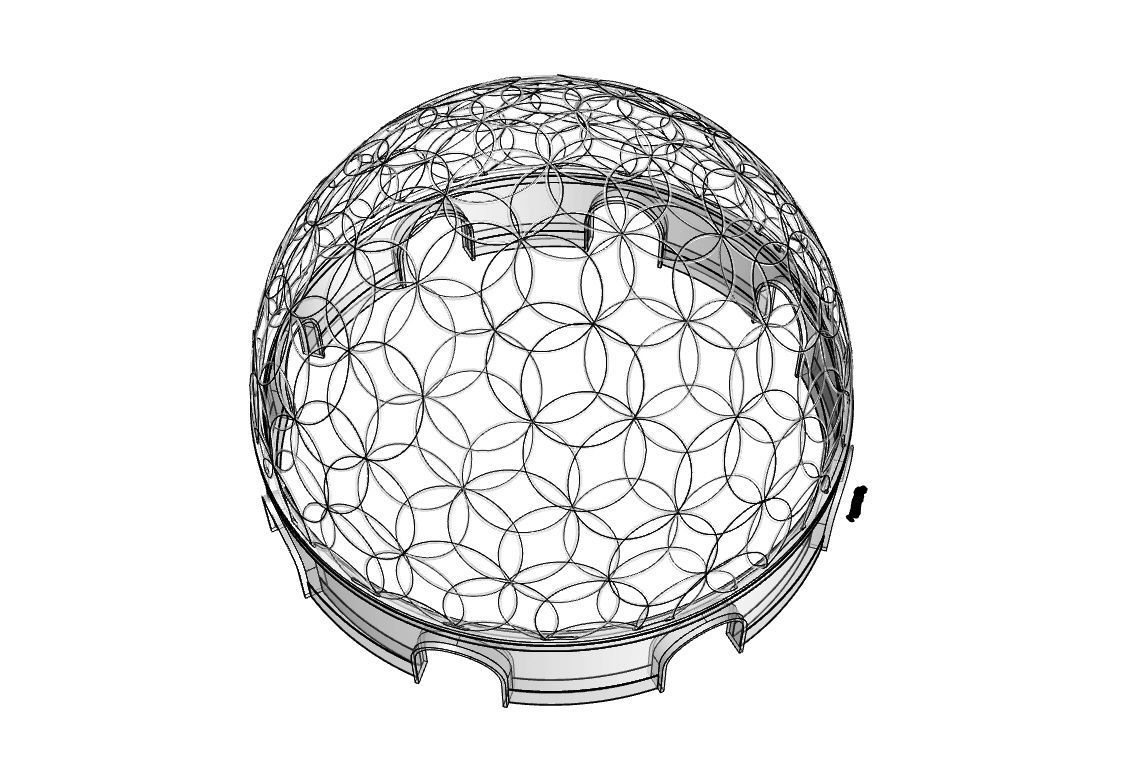 Geodesic Dome Flower of Life Pavilion Architectural Structure  3D model_83