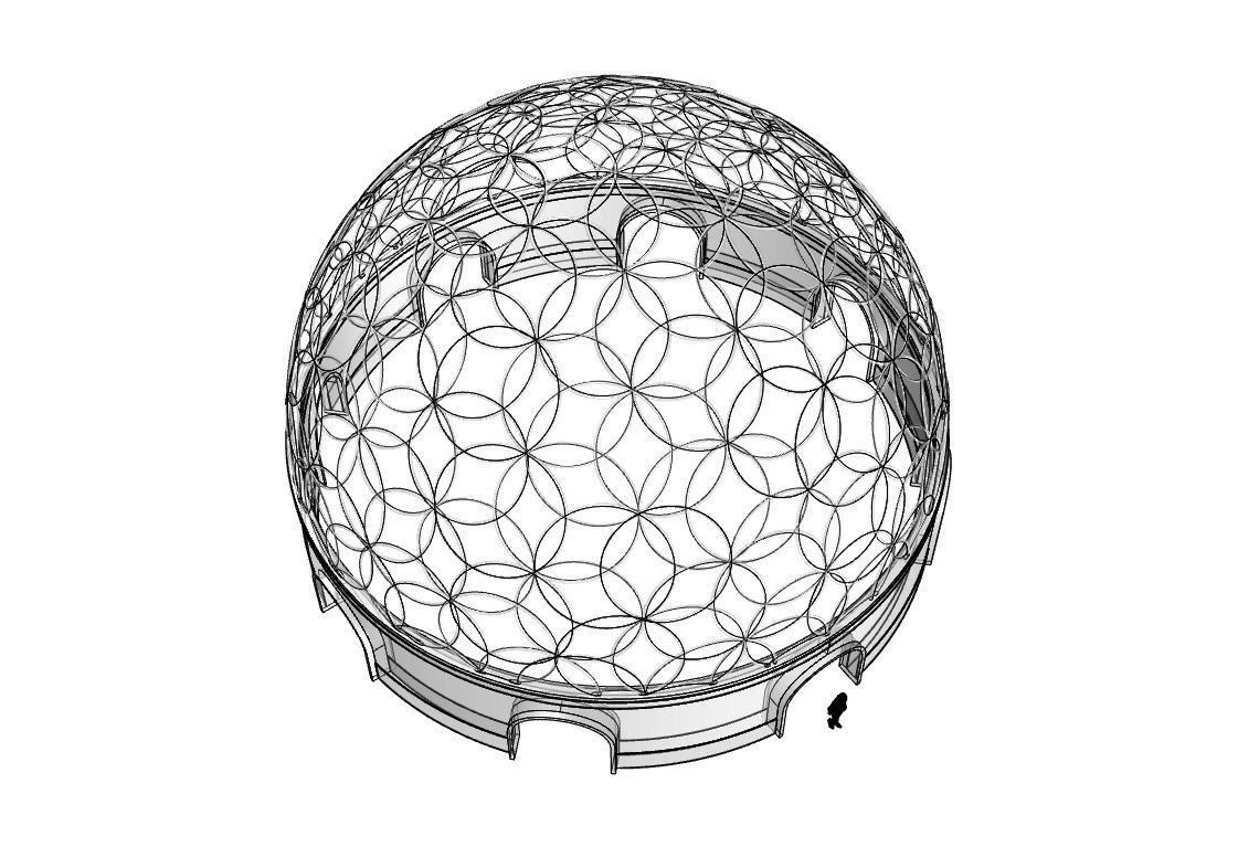 Geodesic Dome Flower of Life Pavilion Architectural Structure  3D model_86