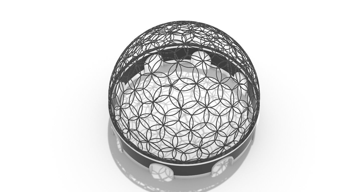 Geodesic Dome Flower of Life Pavilion Architectural Structure  3D model_36