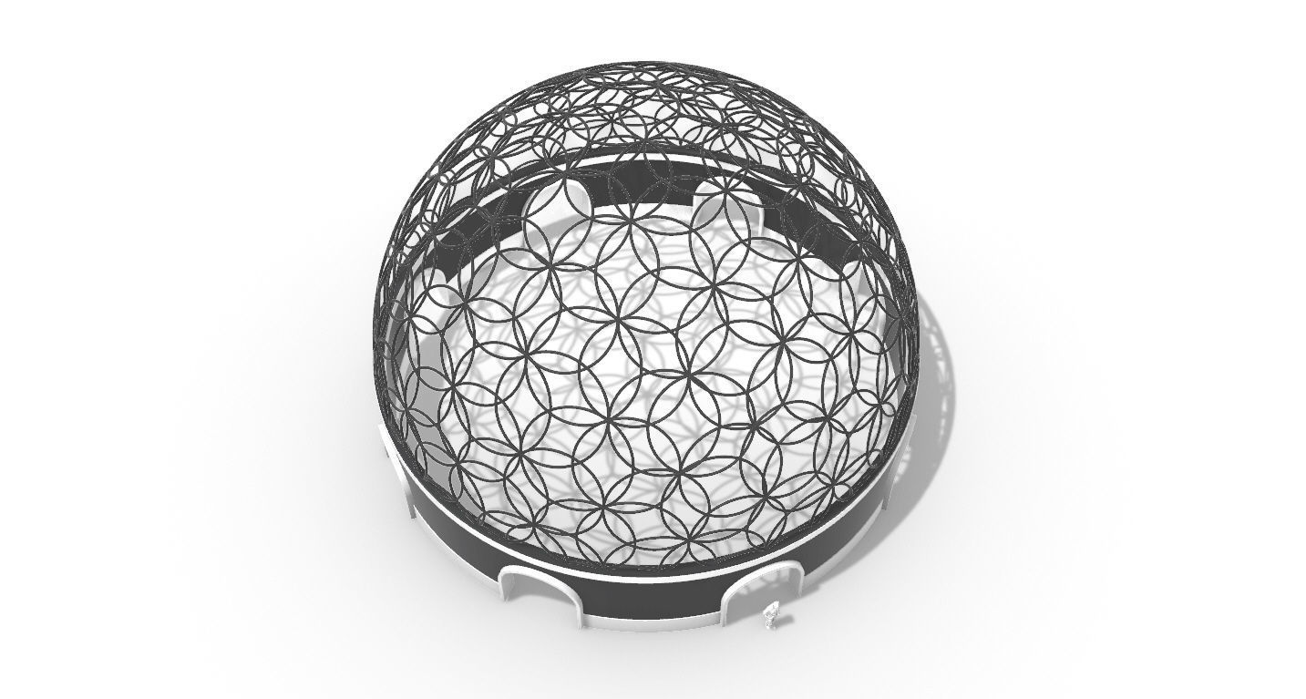 Geodesic Dome Flower of Life Pavilion Architectural Structure  3D model_58