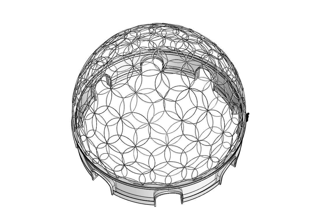 Geodesic Dome Flower of Life Pavilion Architectural Structure  3D model_81
