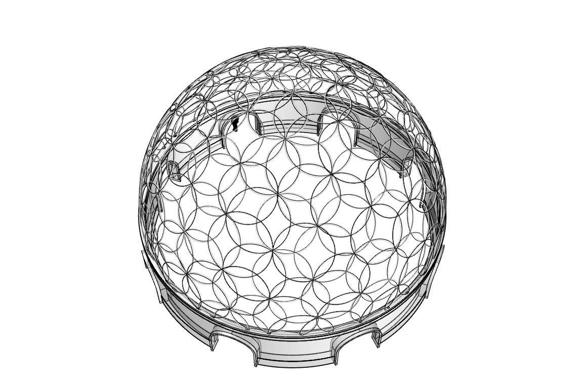 Geodesic Dome Flower of Life Pavilion Architectural Structure  3D model_71