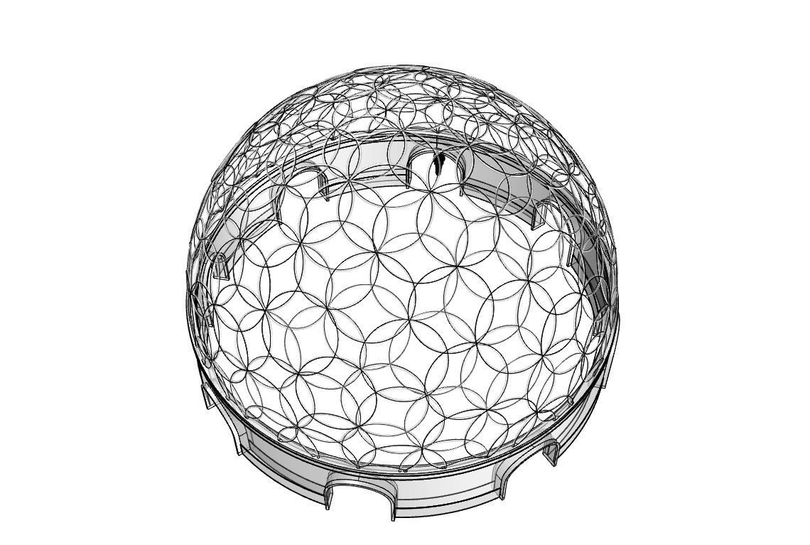 Geodesic Dome Flower of Life Pavilion Architectural Structure  3D model_75