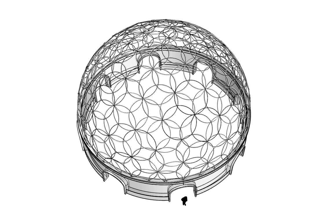 Geodesic Dome Flower of Life Pavilion Architectural Structure  3D model_88