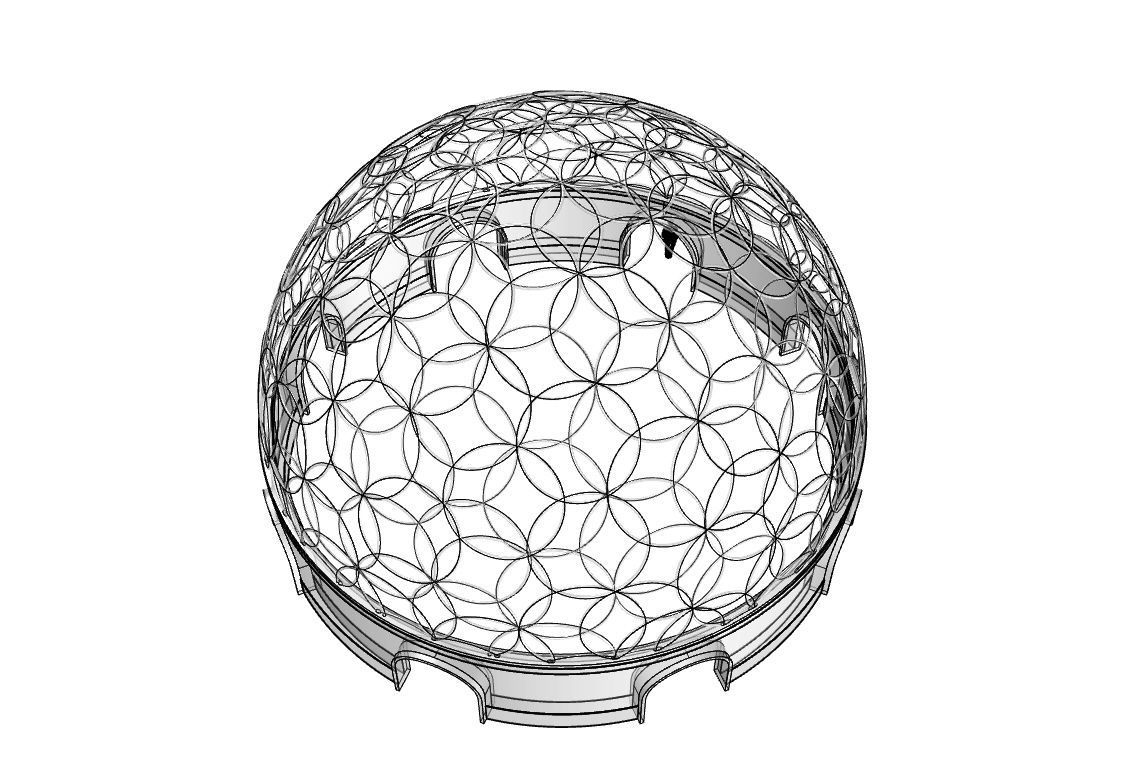 Geodesic Dome Flower of Life Pavilion Architectural Structure  3D model_76