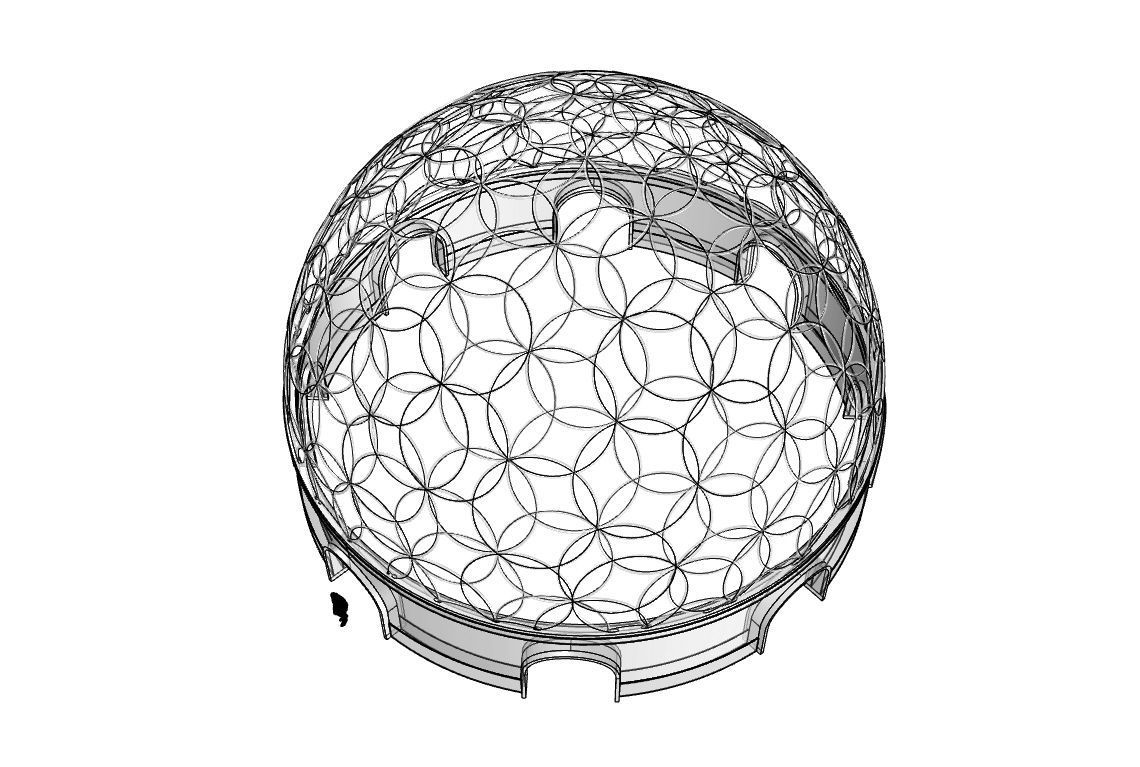 Geodesic Dome Flower of Life Pavilion Architectural Structure  3D model_62