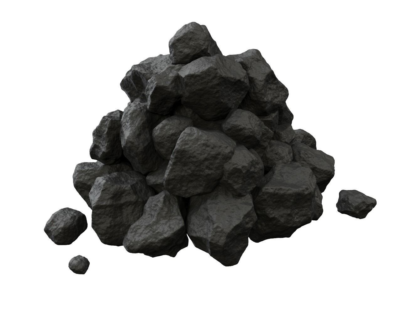 Pile of coal Low-poly 3D model