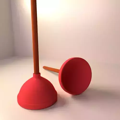 Plunger wooden spoon and plastic spoon