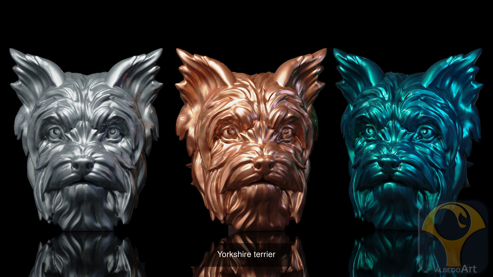 Dog Head 3D Model Collection_5