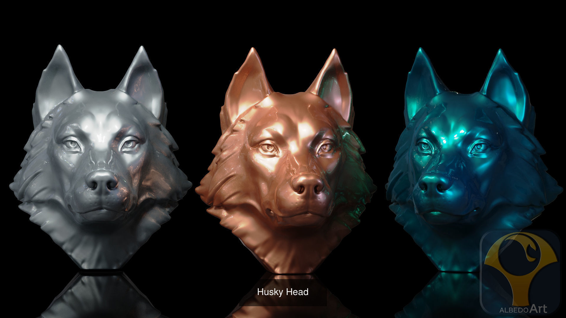 Dog Head 3D Model Collection_1