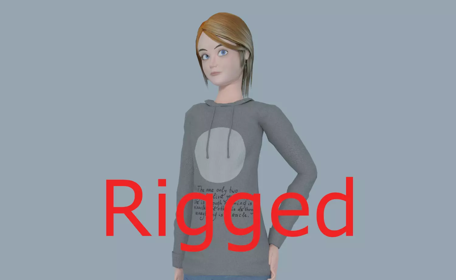 Teenage girl Low-poly 3D model
