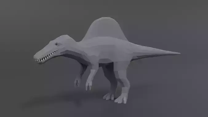 Low Poly Cartoon Spinosaurus Dinosaur