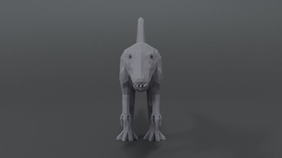 Low Poly Cartoon Spinosaurus Dinosaur Low-poly 3D model_7