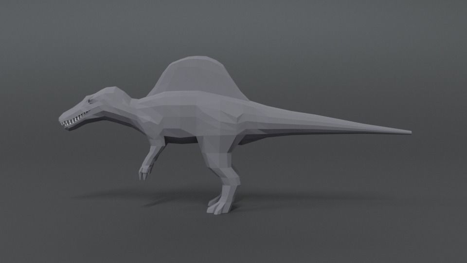 Low Poly Cartoon Spinosaurus Dinosaur Low-poly 3D model_1