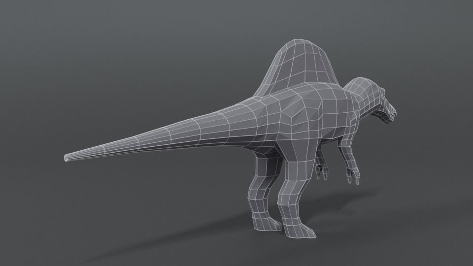 Low Poly Cartoon Spinosaurus Dinosaur Low-poly 3D model_13