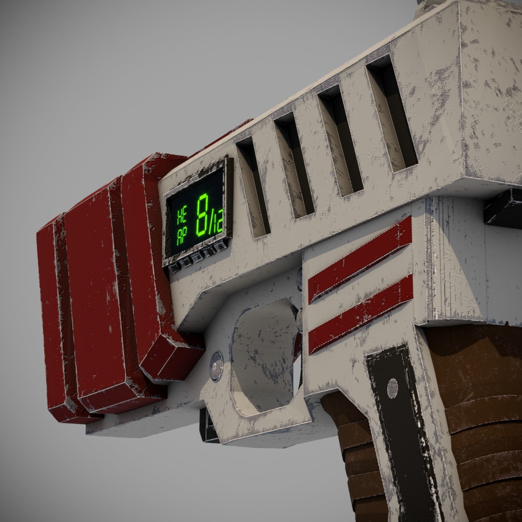 sci-fi pistol Low-poly 3D model_2