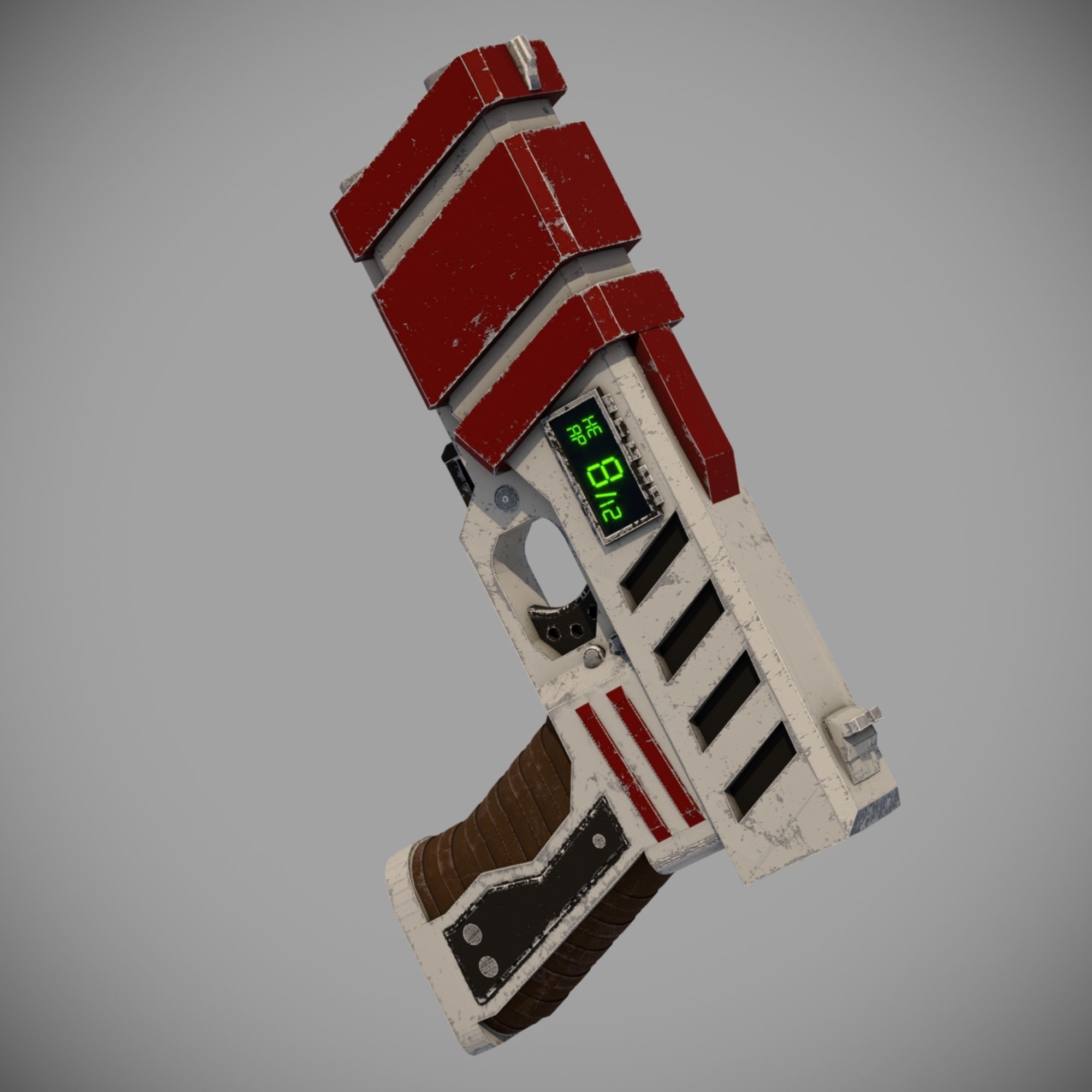 sci-fi pistol Low-poly 3D model_4