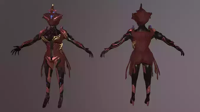 Warframe Sliand Character  Low-poly 3D model