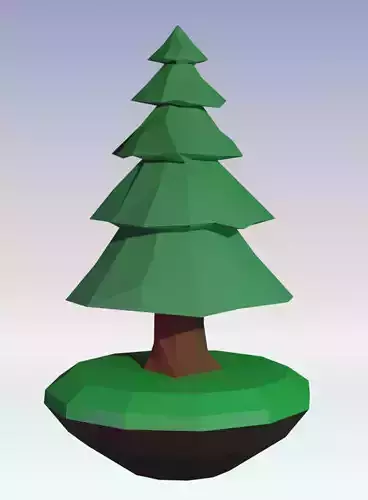 Simple fir-tree low-poly 3D model