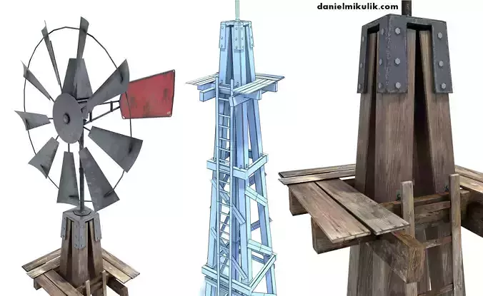 Low Poly Wild West Wind Mill